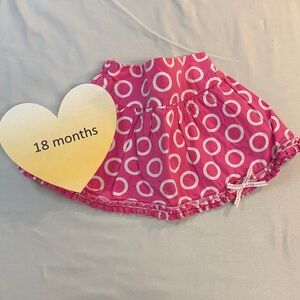 The Children's Place - Pink Circle Pattern Skirt with ribbon/ruffled hem